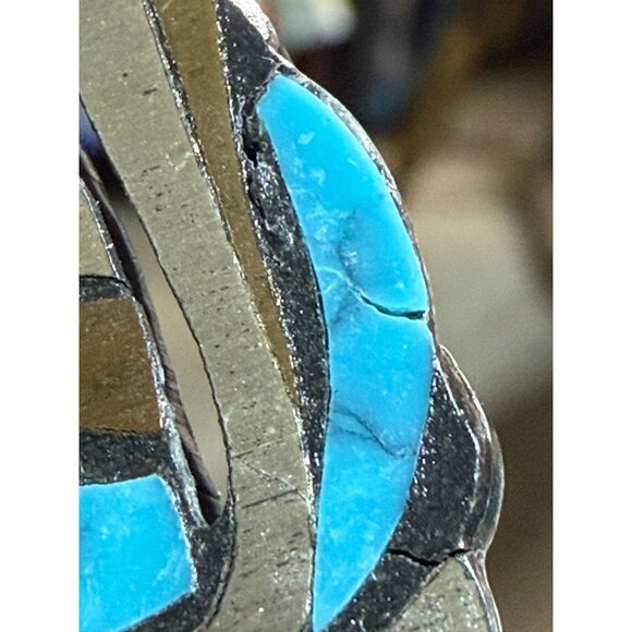 Vintage Taxco Fish Brooch Toño Sterling Silver Mixed Metal Turquoise  READ - Picture 5 of 9